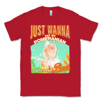 Red pommeranian t  shirt dog owner, just wanna pet my pommeranian & drink Classic Tee - linhVisuals