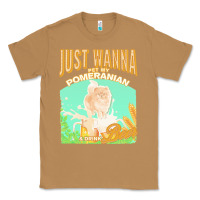 Toasted Coconut pommeranian t  shirt dog owner, just wanna pet my pommeranian & drink Classic Tee - linhVisuals