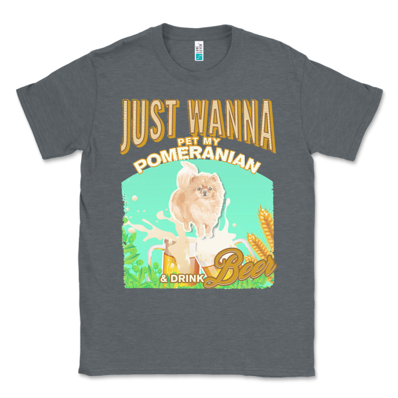 Pommeranian T  Shirt Dog Owner, Just Wanna Pet My Pommeranian & Drink Classic Tee by linhVisuals | Teevron