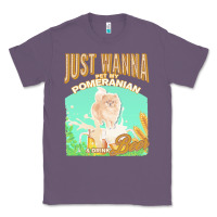 Lavender pommeranian t  shirt dog owner, just wanna pet my pommeranian & drink Classic Tee - linhVisuals
