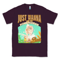 Plum pommeranian t  shirt dog owner, just wanna pet my pommeranian & drink Classic Tee - linhVisuals
