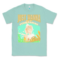 Seafoam pommeranian t  shirt dog owner, just wanna pet my pommeranian & drink Classic Tee - linhVisuals