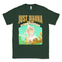 Sports Green pommeranian t  shirt dog owner, just wanna pet my pommeranian & drink Classic Tee - linhVisuals