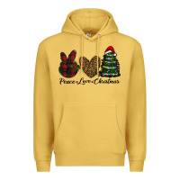 Antique Gold peace love christmas Premium Hoodie - RanaPortraitStore