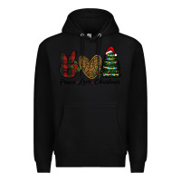 Black peace love christmas Premium Hoodie - RanaPortraitStore