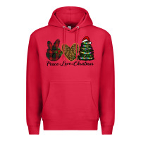 Cardinal peace love christmas Premium Hoodie - RanaPortraitStore