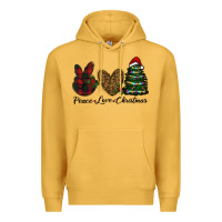 Mustard peace love christmas Premium Hoodie - RanaPortraitStore