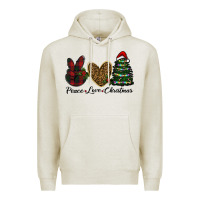 Oatmeal Heather peace love christmas Premium Hoodie - RanaPortraitStore