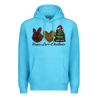 Ocean Blue peace love christmas Premium Hoodie - RanaPortraitStore