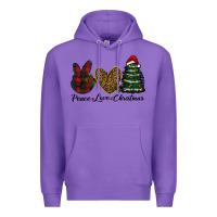 Purple peace love christmas Premium Hoodie - RanaPortraitStore