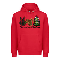 Red peace love christmas Premium Hoodie - RanaPortraitStore