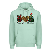 Seafoam peace love christmas Premium Hoodie - RanaPortraitStore