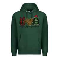 Sports Green peace love christmas Premium Hoodie - RanaPortraitStore