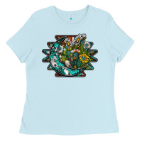 Baby Blue aztec moon Ladies Tee - SublimationCraftShop