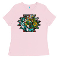 Bubblegum Pink aztec moon Ladies Tee - SublimationCraftShop