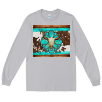 Moon Dust bull skull and turquoise cowhide tumbler Long Sleeve Tee - Artiststas