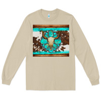 Mushroom bull skull and turquoise cowhide tumbler Long Sleeve Tee - Artiststas