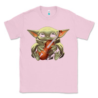 Bubblegum Pink baby yoda hug violin [tb] Classic Tee - linhVisuals