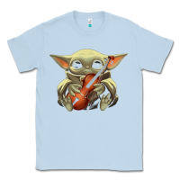 Dusty Blue baby yoda hug violin [tb] Classic Tee - linhVisuals