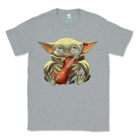 Heather Grey baby yoda hug violin [tb] Classic Tee - linhVisuals