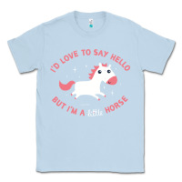 Dusty Blue i'm a little horse Classic Tee - linhVisuals