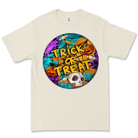 Bone Trick Or Treat Hallowen Round Premium Tee - LillyAllenDesigns