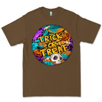 Cacao Trick Or Treat Hallowen Round Premium Tee - LillyAllenDesigns