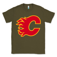 Army Green the-flames-calgary-sports Classic Tee - linhVisuals