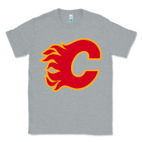 Heather Grey the-flames-calgary-sports Classic Tee - linhVisuals