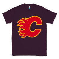 Plum the-flames-calgary-sports Classic Tee - linhVisuals