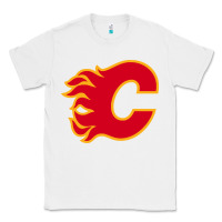 White the-flames-calgary-sports Classic Tee - linhVisuals