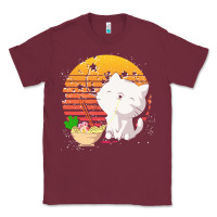 Burgundy cat t  shirt ramen noodles kawaii cat t  shirt Classic Tee - linhVisuals