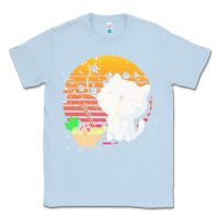 Dusty Blue cat t  shirt ramen noodles kawaii cat t  shirt Classic Tee - linhVisuals