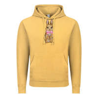 Vintage Mustard easter rabbit pink flowers Vintage Hoodie - BarkalooDesign