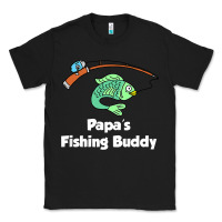Black kids papa's fishing buddy grandson or granddaughter fish t shirt Classic Tee - linhVisuals