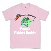 Bubblegum Pink kids papa's fishing buddy grandson or granddaughter fish t shirt Classic Tee - linhVisuals