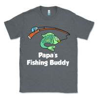 Charcoal Heather kids papa's fishing buddy grandson or granddaughter fish t shirt Classic Tee - linhVisuals