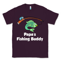 Plum kids papa's fishing buddy grandson or granddaughter fish t shirt Classic Tee - linhVisuals