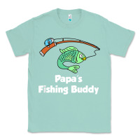 Seafoam kids papa's fishing buddy grandson or granddaughter fish t shirt Classic Tee - linhVisuals