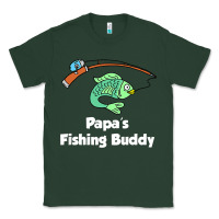 Sports Green kids papa's fishing buddy grandson or granddaughter fish t shirt Classic Tee - linhVisuals