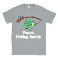 Heather Grey kids papa's fishing buddy grandson or granddaughter fish t shirt Classic Tee - linhVisuals