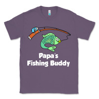 Lavender kids papa's fishing buddy grandson or granddaughter fish t shirt Classic Tee - linhVisuals
