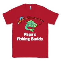 Kids Papa's Fishing Buddy Grandson Or Granddaughter Fish T Shirt Classic Tee | Teevron
