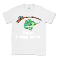 White kids papa's fishing buddy grandson or granddaughter fish t shirt Classic Tee - linhVisuals