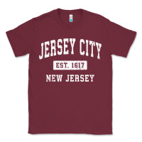 Burgundy jersey city new jersey nj vintage established sports design pullover h Classic Tee - linhVisuals