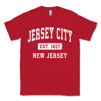 Red jersey city new jersey nj vintage established sports design pullover h Classic Tee - linhVisuals