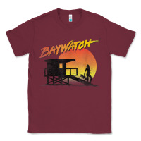 Burgundy baywatch lifeguard sunset t shirt Classic Tee - linhVisuals