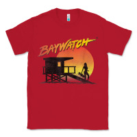 Red baywatch lifeguard sunset t shirt Classic Tee - linhVisuals