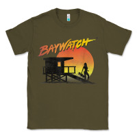 Army Green baywatch lifeguard sunset t shirt Classic Tee - linhVisuals