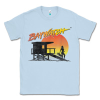Dusty Blue baywatch lifeguard sunset t shirt Classic Tee - linhVisuals
